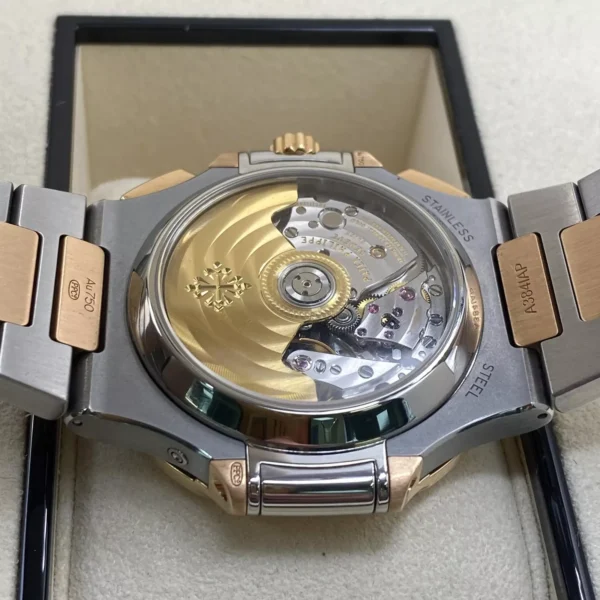 Patek Philippe Nautilus Chronograph 18K Rose Gold Steel Blue Dial 5980/1AR-001