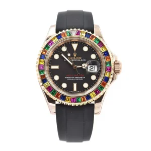 Rolex Yacht-Master Rainbow Sapphires Everose Gold Automatic Mens Watch 116695