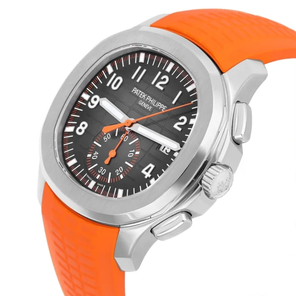 Patek Philippe 5968A Aquanaut Chronograph Orange Strap Mens Watch Box/Papers