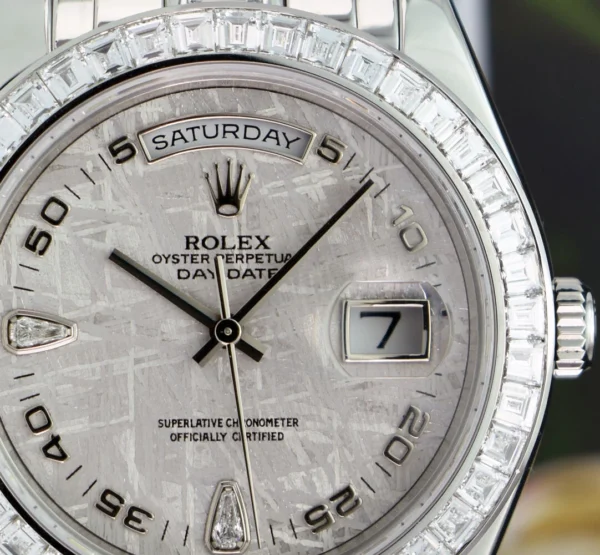 ROLEX 39mm Platinum Pearlmaster Masterpiece Meteorite Diamond 18956 - SANT BLANC