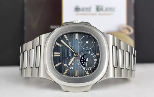 PATEK PHILIPPE Stainless Steel Nautilus Blue Dial PAPERS 5712/1A-001 SANT BLANC