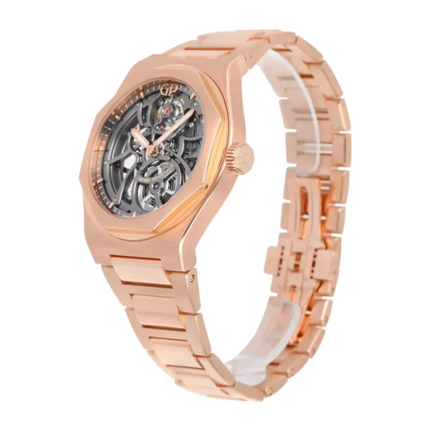 Girard Perregaux Laureato Skeleton Openworked Rose Gold Bracelet 81015 Watch B/P