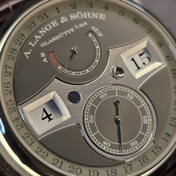 A. LANGE & SOHNE ZEITWERK 148.038 18K WHITE GOLD 44MM MANUAL COMPLICATIONS B&P