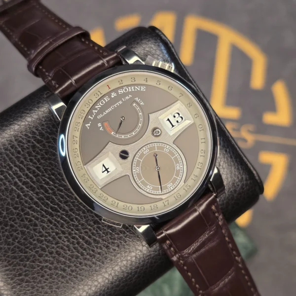 A. LANGE & SOHNE ZEITWERK 148.038 18K WHITE GOLD 44MM MANUAL COMPLICATIONS B&P