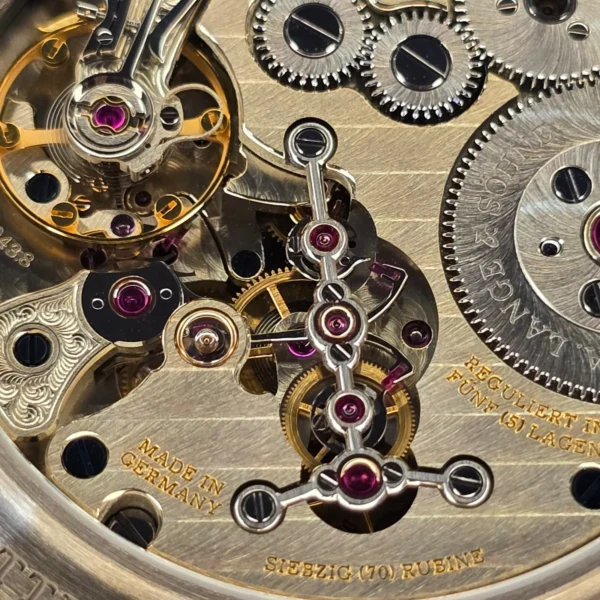 A. LANGE & SOHNE ZEITWERK 148.038 18K WHITE GOLD 44MM MANUAL COMPLICATIONS B&P
