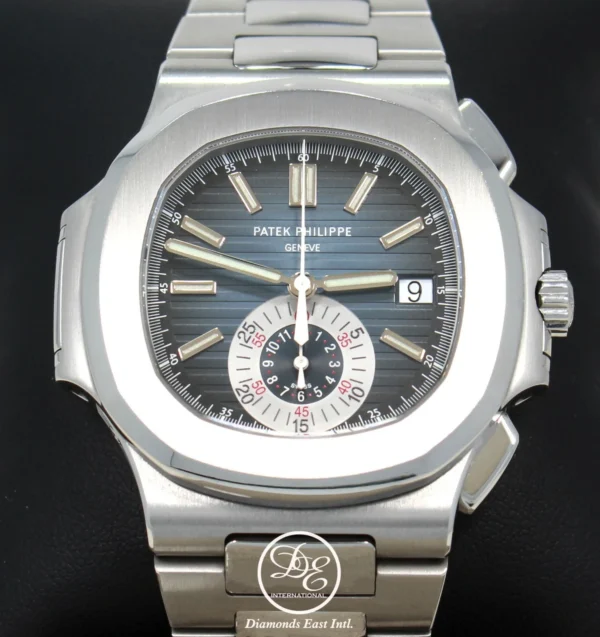 PATEK PHILIPPE Nautilus 5980/1A 40mm Blue Dial Chronograph Watch MINT