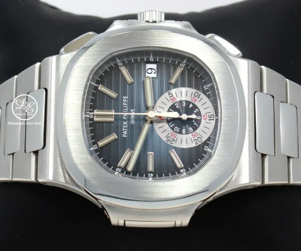 PATEK PHILIPPE Nautilus 5980/1A 40mm Blue Dial Chronograph Watch MINT