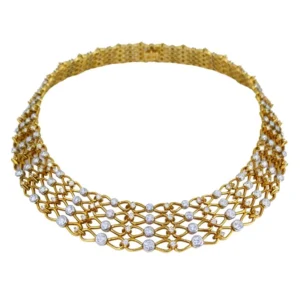 Vintage Tiffany & Co. Collar NECKLACE Gold Platinum Diamond Estate Jewelry