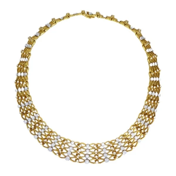 Vintage Tiffany & Co. Collar NECKLACE Gold Platinum Diamond Estate Jewelry