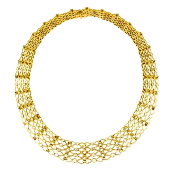 Vintage Tiffany & Co. Collar NECKLACE Gold Platinum Diamond Estate Jewelry
