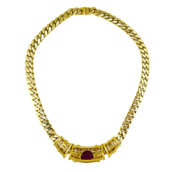 Vintage BVLGARI Bulgari Ruby Diamond Jewelry SET 18k Gold Estate Jewelry