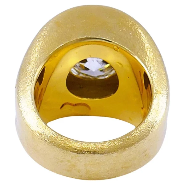 Old European Cut Diamond Chunky Gold Band RING Estate Jewelry