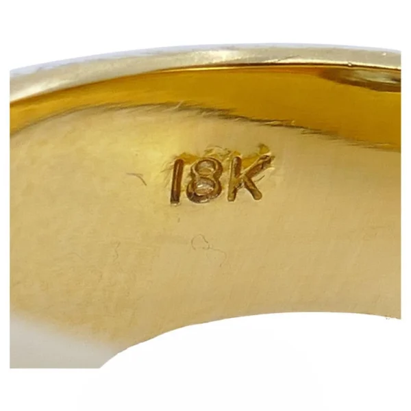 Old European Cut Diamond Chunky Gold Band RING Estate Jewelry