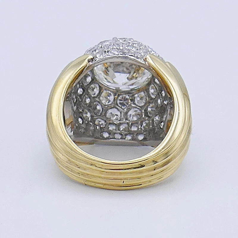 Verdura Vintage Ring 18k Gold Diamond 5.01-carat J SI2 GIA Estate Jewelry