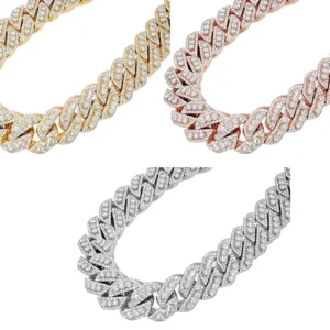 Single Row 3D 62 3/5 CT Real Diamond Cuban Chain Necklace Gold 22MM 18" - 24"