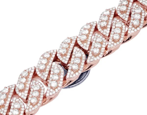 Single Row 3D 62 3/5 CT Real Diamond Cuban Chain Necklace Gold 22MM 18" - 24"