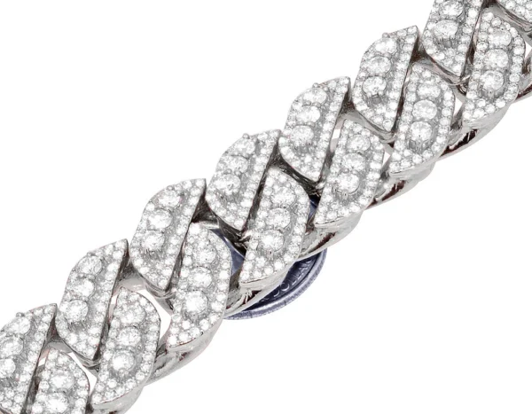 Single Row 3D 62 3/5 CT Real Diamond Cuban Chain Necklace Gold 22MM 18" - 24"