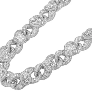 EGL Certified VVS Solitaires 72.30 CT Diamond Infinity Link Cuban Chain Neckl...