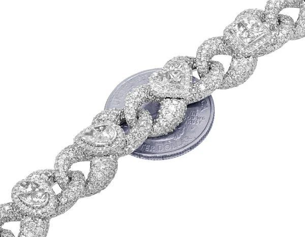 EGL Certified VVS Solitaires 72.30 CT Diamond Infinity Link Cuban Chain Neckl...