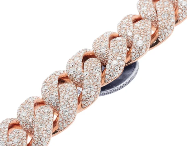 4 Row 79 4/5 CT Real Diamond Miami Cuban Link Necklace 21.5mm 22" 10K Rose Gold