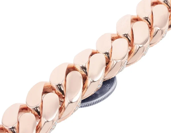 4 Row 79 4/5 CT Real Diamond Miami Cuban Link Necklace 21.5mm 22" 10K Rose Gold