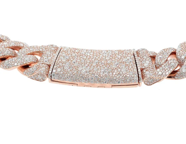 4 Row 79 4/5 CT Real Diamond Miami Cuban Link Necklace 21.5mm 22" 10K Rose Gold