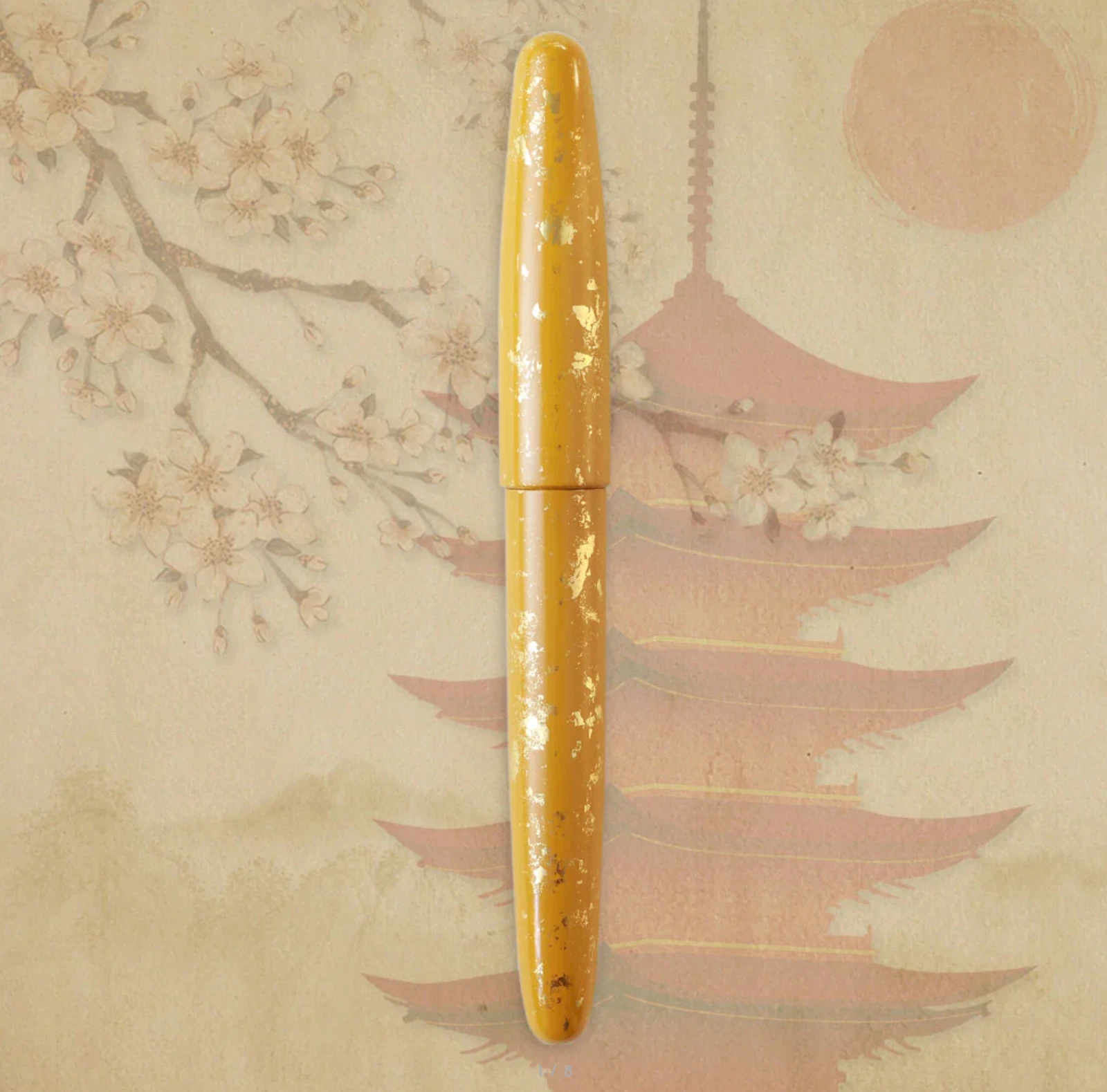 Wancher Dream Fountain Pen | Kyoto Urushi Kotoiro, Kinkakuji Temple Yellow Ochre