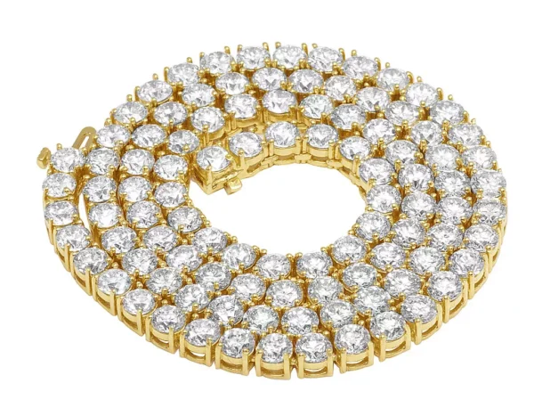 55 Pointer Solitaires 48 4/5 CT Real Diamond 4 Prong Tennis Chain Necklace 14...