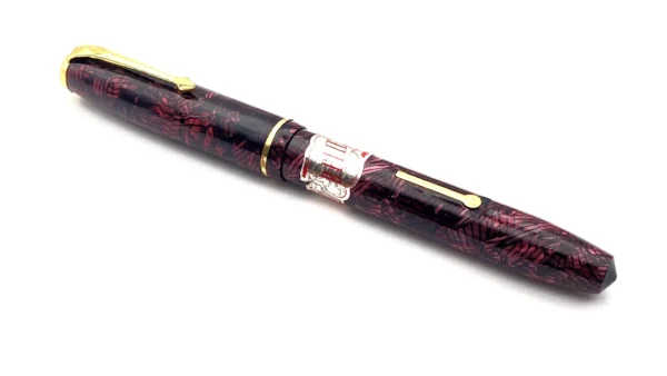 VINTAGE ESTERBROOK RELIEF NO 12 FOUNTAIN PEN IN PLUM IN BOX NOS 14K OM NIB SB