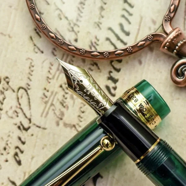 Pilot Custom 823 Green Rikka Special Limited Edition 14k Gold Fine (F) Nib