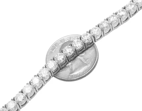 55 Pointer Solitaires 48 4/5 CT Real Diamond 4 Prong Tennis Chain Necklace 14...