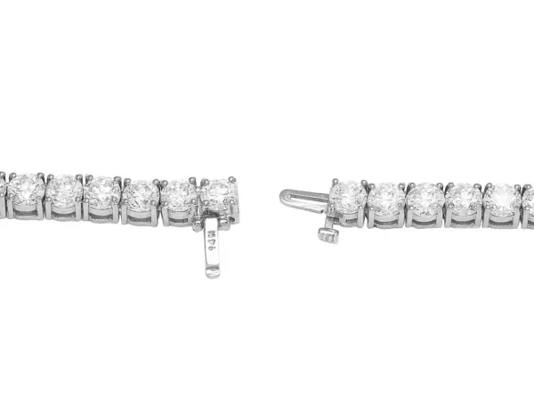 55 Pointer Solitaires 48 4/5 CT Real Diamond 4 Prong Tennis Chain Necklace 14...