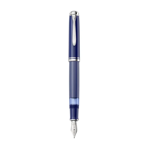 Pelikan M815 Metal Striped Blue EF Fountain Pen Special Edition