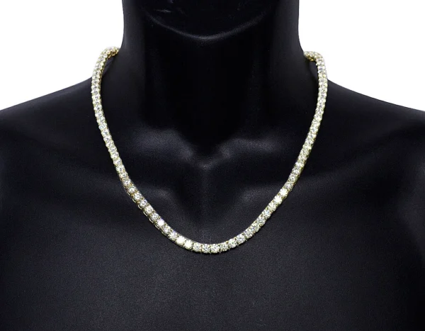 55 Pointer Solitaires 48 4/5 CT Real Diamond 4 Prong Tennis Chain Necklace 14...