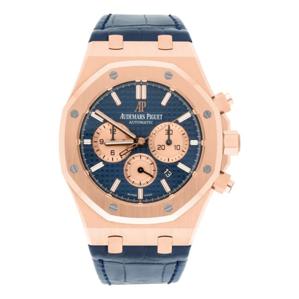 AP Royal Oak 41mm 18kt Rose Gold Blue Boutique Chronograph 26331OR.OO.D315CR.01