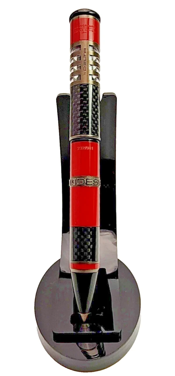 RARE! DELTA MOMO DESIGN 2014 30TH ANNIVERSARY LIMITED EDITION RED BALLPOINT PEN