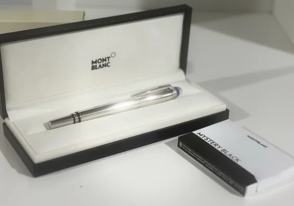 New Montblanc Starwalker Blue Planet Metal Fountain Pen 14K Fine Nib