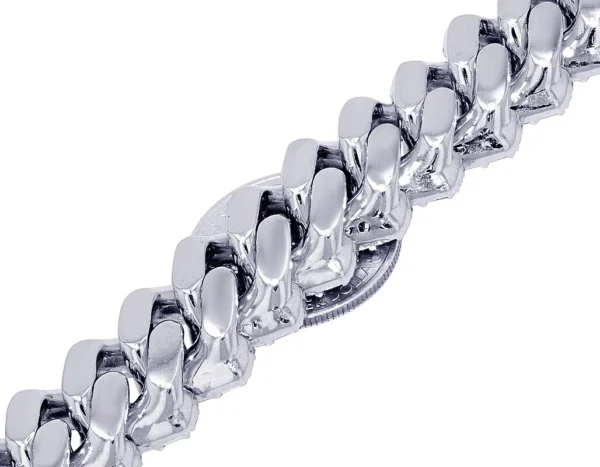 Emerald Cut VVS 74 4/5 CT Real Diamond Cuban Chain Necklace White Gold 18M...