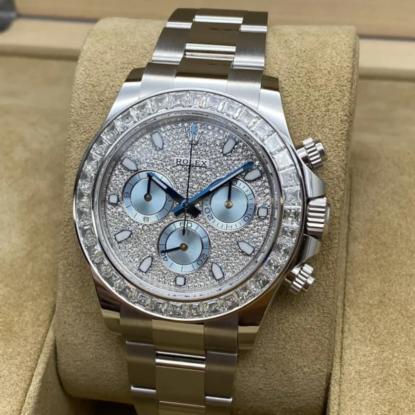 Rolex Daytona 40mm Platinum Diamond Pave Dial Automatic Watch 116576TBR