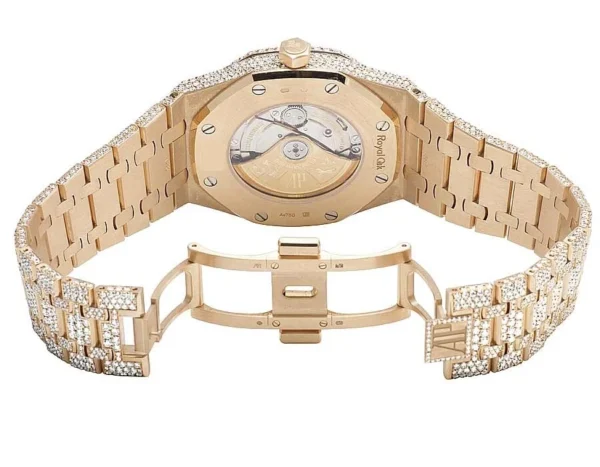 Mens 41 MM Audemars Piguet Royal Oak 18k Rose Gold Watch with VS diamond 25.5 Ct