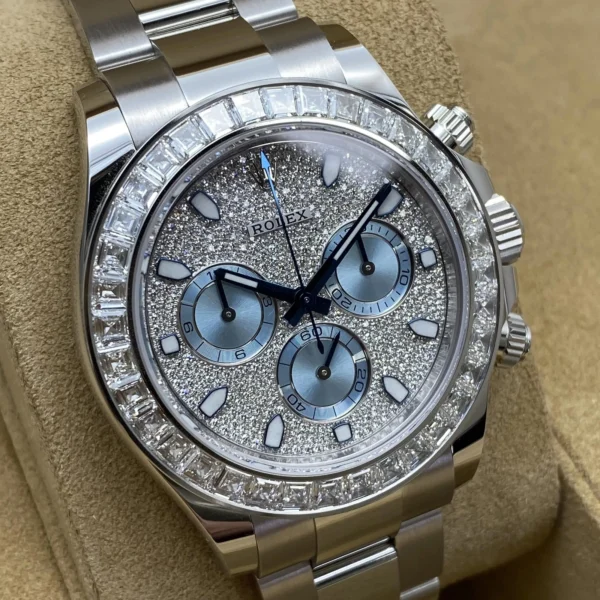 Rolex Daytona 40mm Platinum Diamond Pave Dial Automatic Watch 116576TBR