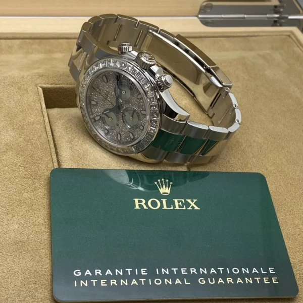 Rolex Daytona 40mm Platinum Diamond Pave Dial Automatic Watch 116576TBR