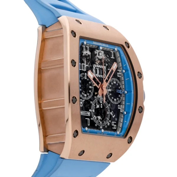 Richard Mille RM 011 Felipe Massa Rose Gold Skeleton Dial Auto Mens Watch RM011