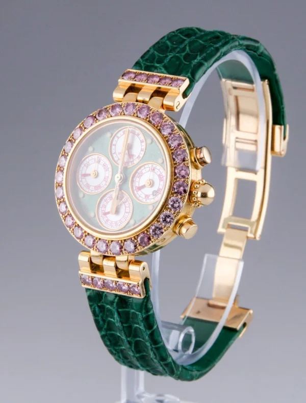 Gerald Genta Custom Watch with Exquisite 5 Carat Pink Diamond and 18K Gold Bezel
