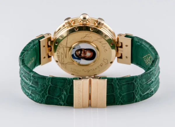 Gerald Genta Custom Watch with Exquisite 5 Carat Pink Diamond and 18K Gold Bezel
