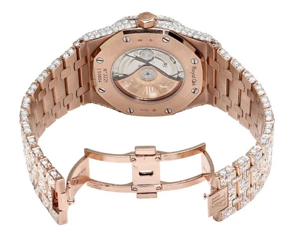 Mens 41MM Audemars Piguet Royal Oak 18k Rose Gold with VS diamond 37.75 Ct