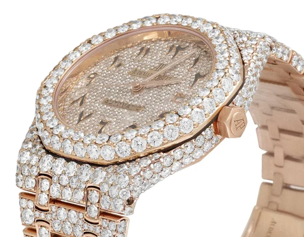 Mens 41MM Audemars Piguet Royal Oak 18k Rose Gold with VS diamond 37.75 Ct