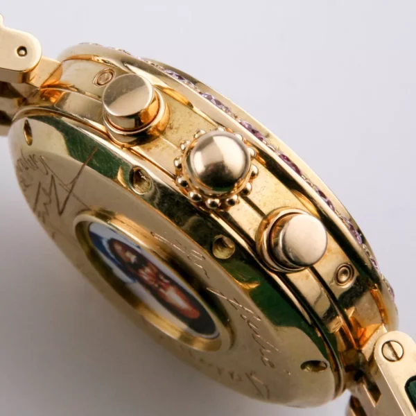 Gerald Genta Custom Watch with Exquisite 5 Carat Pink Diamond and 18K Gold Bezel