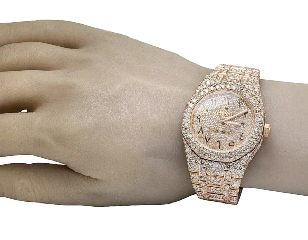 Mens 41MM Audemars Piguet Royal Oak 18k Rose Gold with VS diamond 37.75 Ct