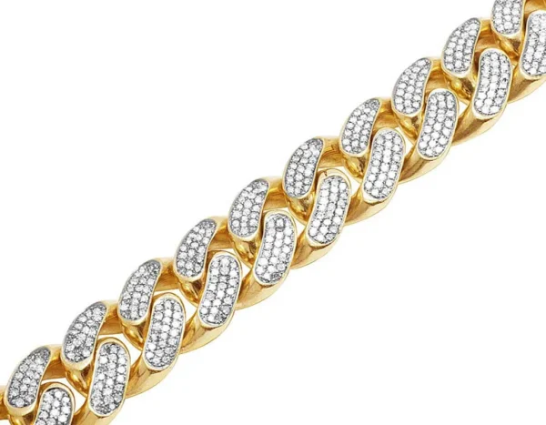 Solid 14K Yellow Gold Heavy Miami Cuban Link Kilo Diamond Chain Necklace 53.5 Ct
